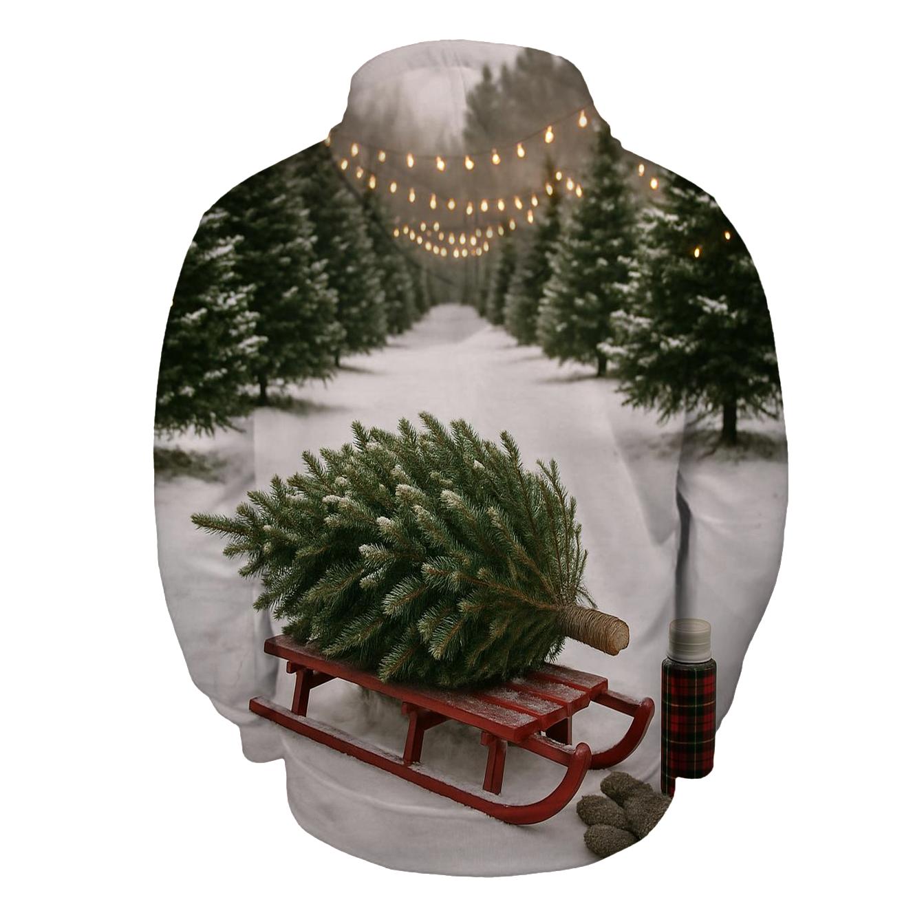 First Snow At The Christmas Tree Farm hoodie designs