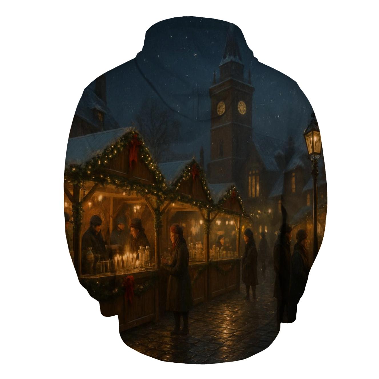 Twinkling Village Christmas Market custom hoodies