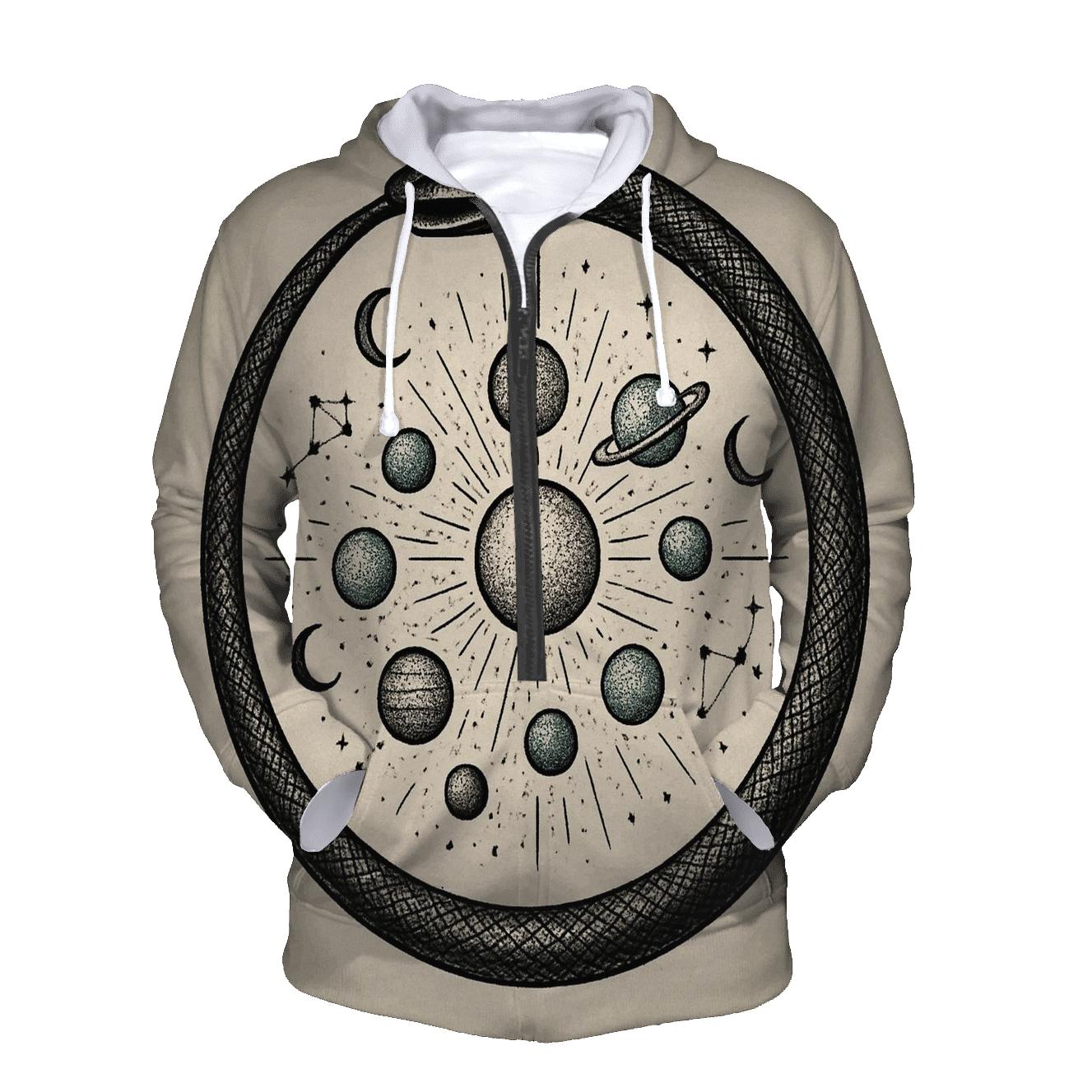 Celestial Circuit Ouroboros graphic hoodies