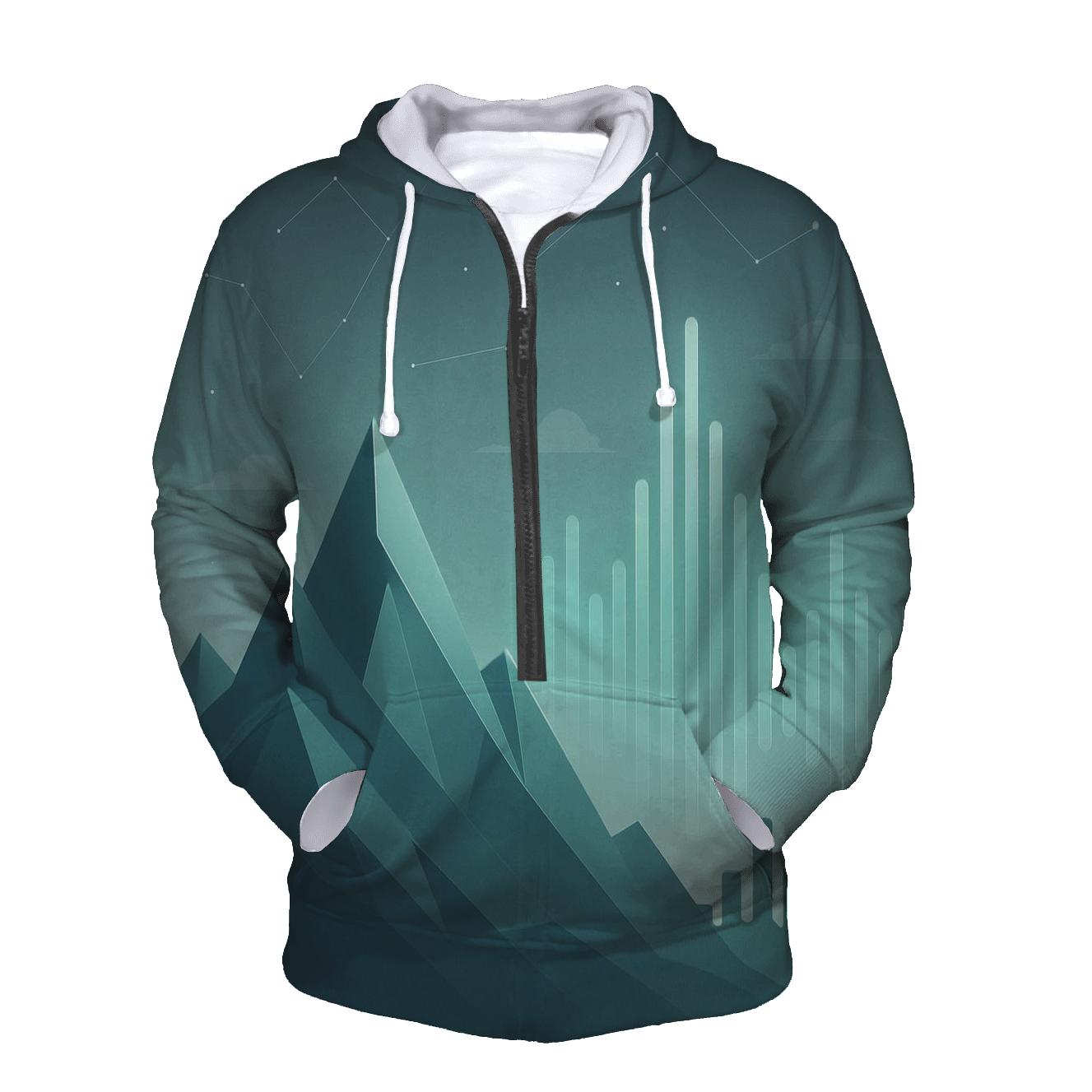 Geometric Mountain Sound Waves hoodie designs