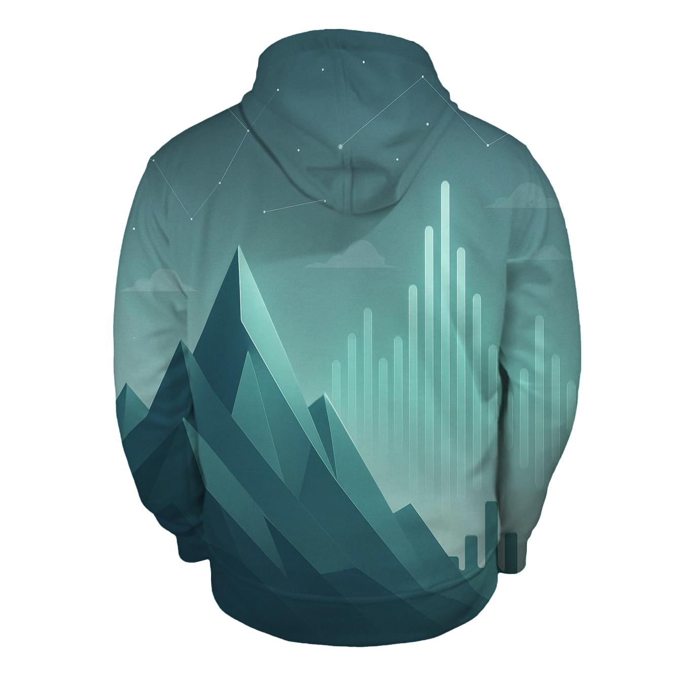 Geometric Mountain Sound Waves hoodie designs