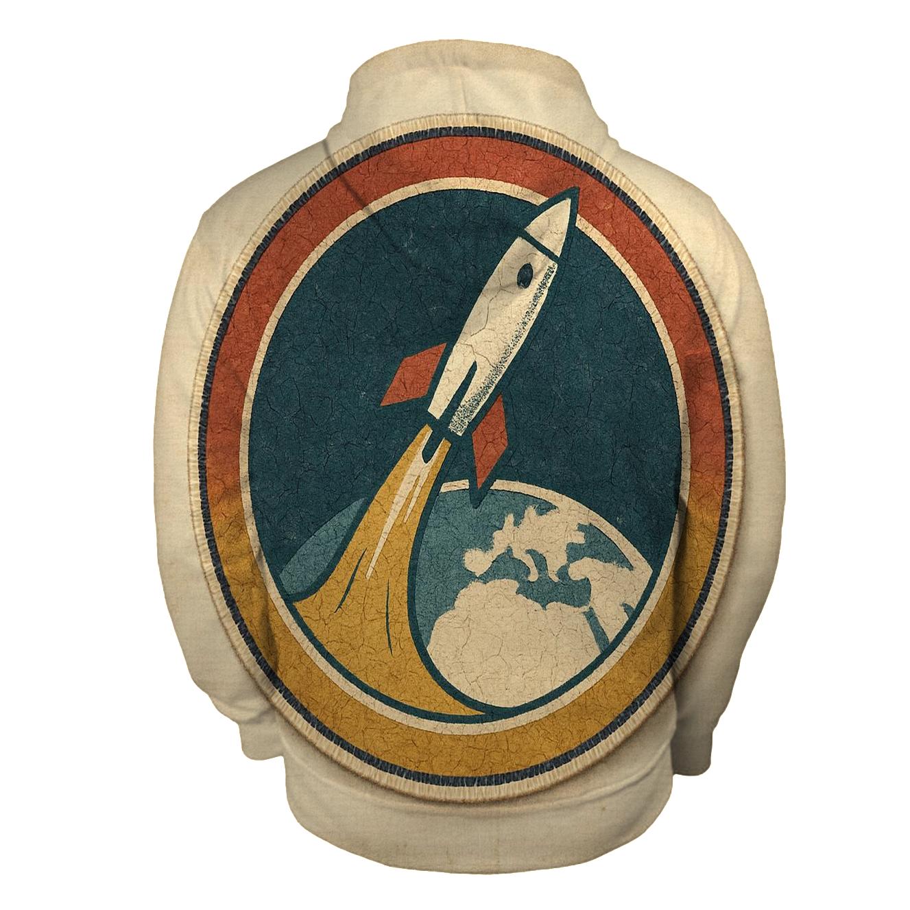Retro Space Race Mission Patch graphic hoodies
