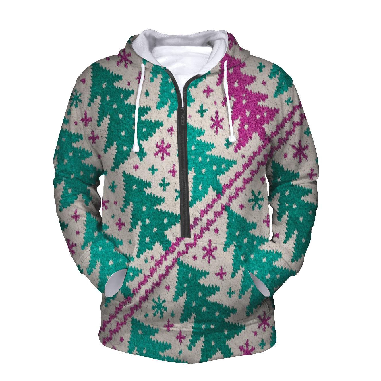 Northern Lights Tree Cascade Design custom hoodies
