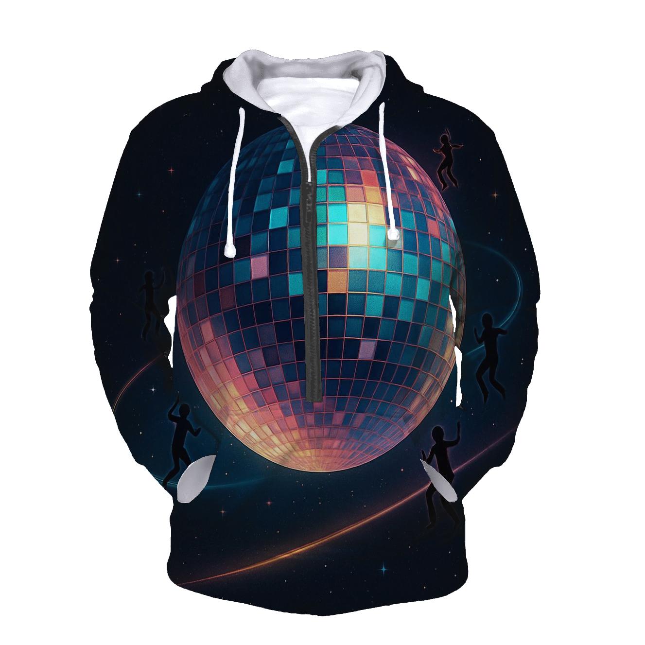 Holographic Disco Planet graphic hoodies