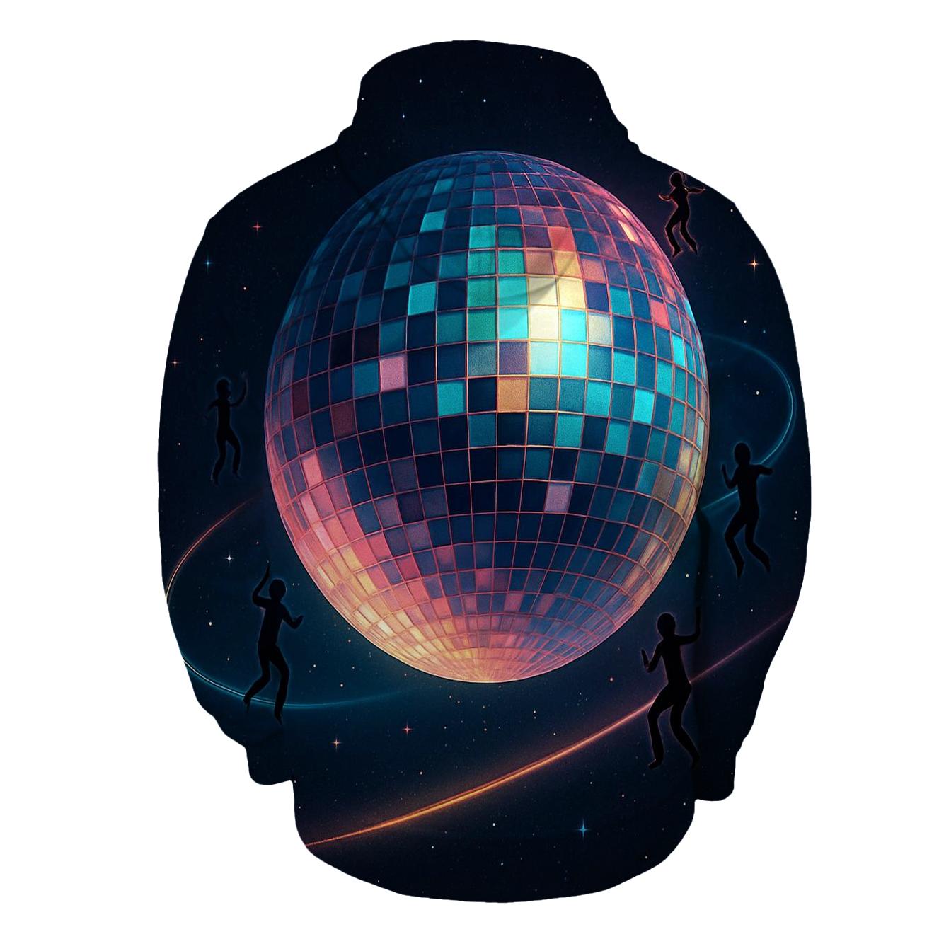 Holographic Disco Planet graphic hoodies