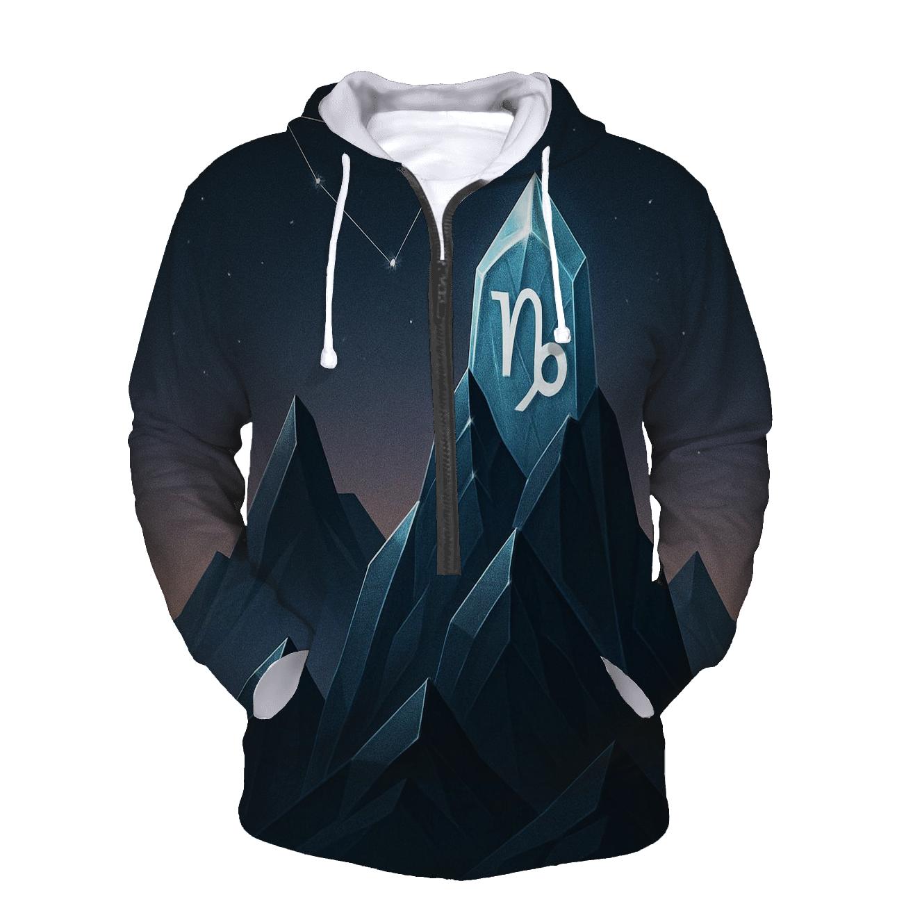 Capricorn Crystal Mountain Zodiac Crest custom hoodies
