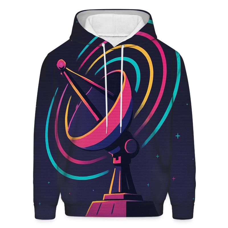 Retro Satellite Signal lightweight hoodies