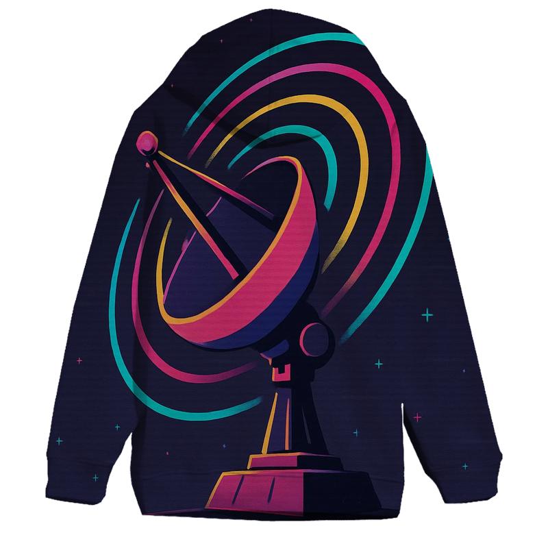 Retro Satellite Signal lightweight hoodies