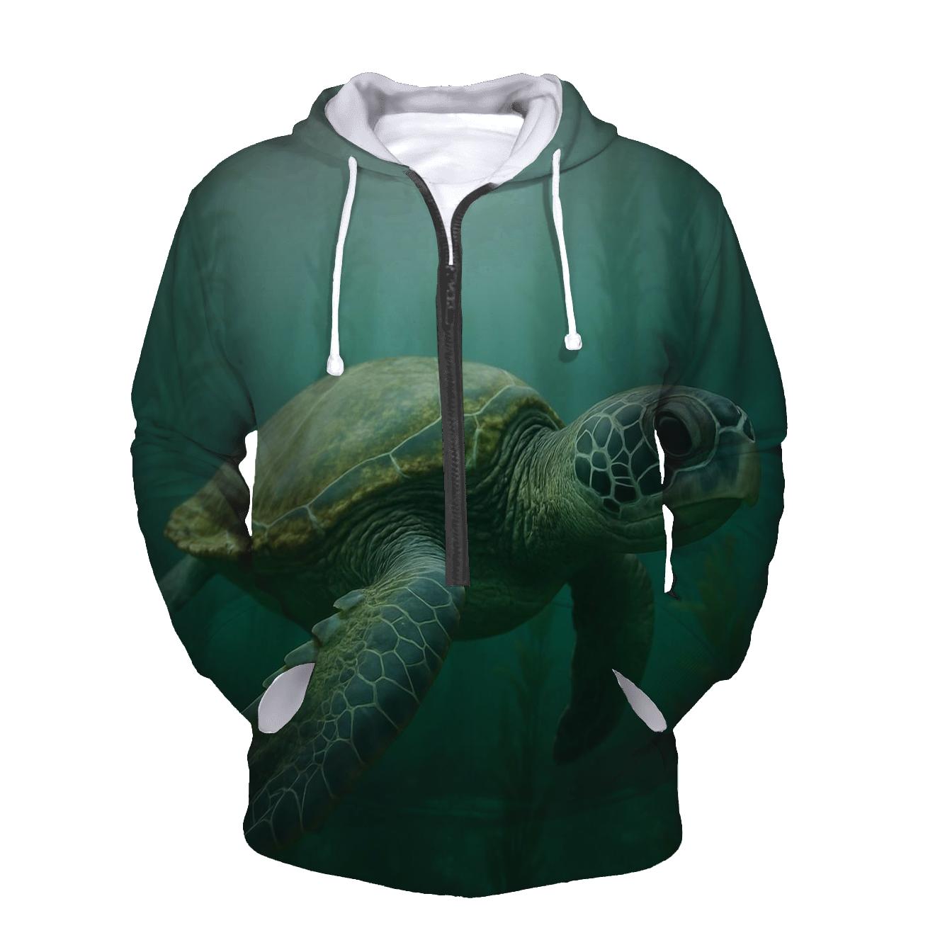 Kelp Forest Patrol Green Sea Turtle custom hoodies