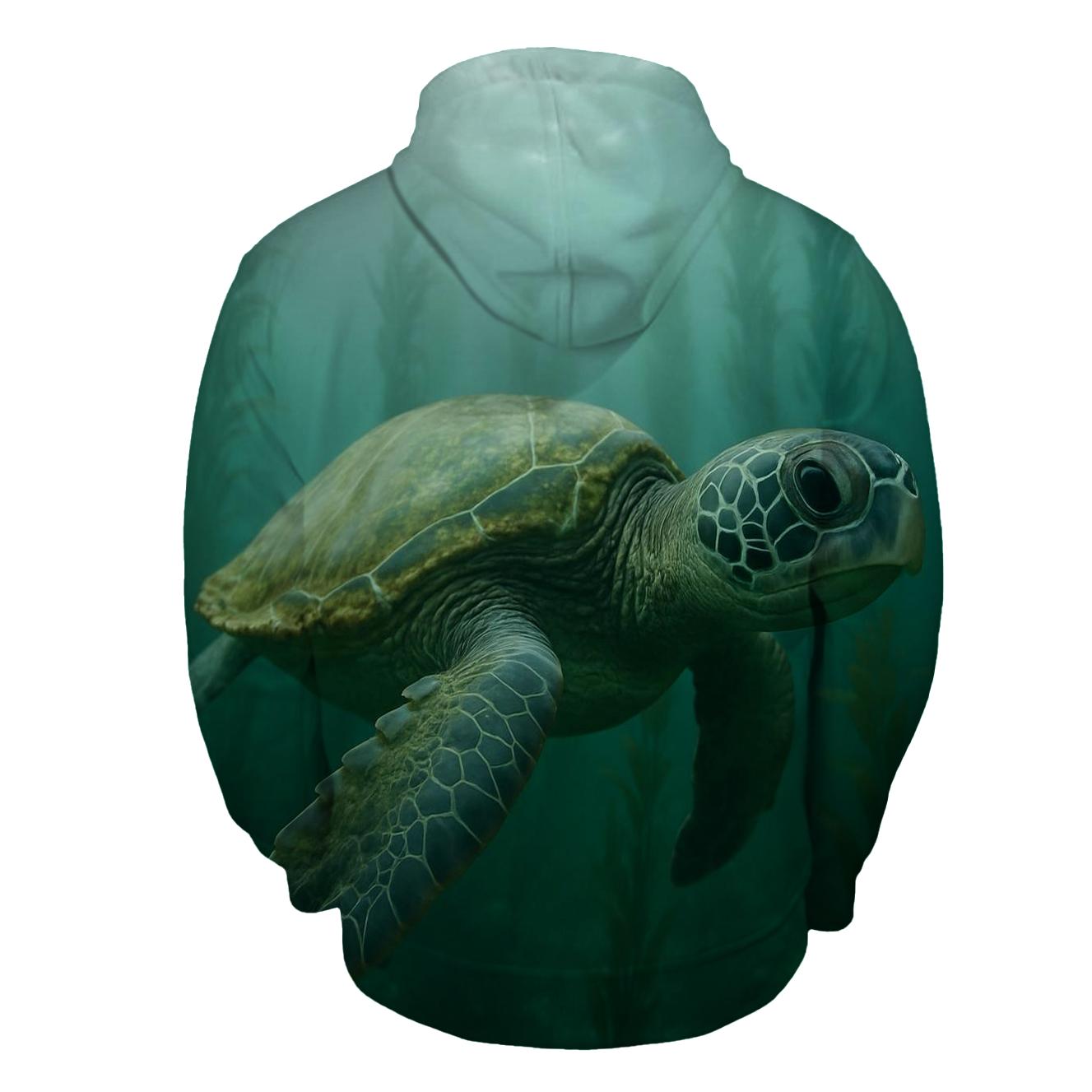 Kelp Forest Patrol Green Sea Turtle custom hoodies