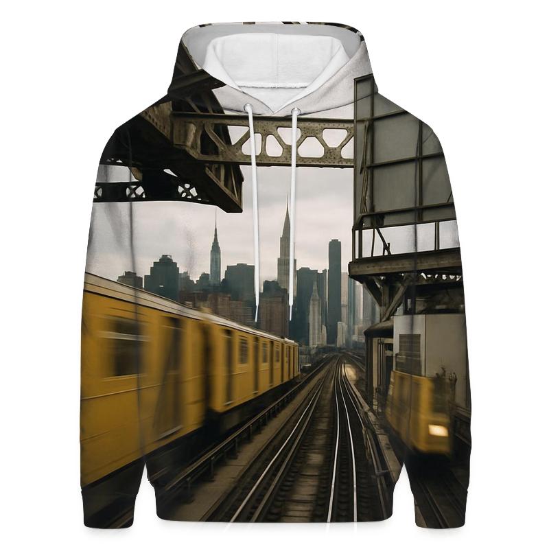 Queensboro Plaza Tracks And Towers graphic hoodies