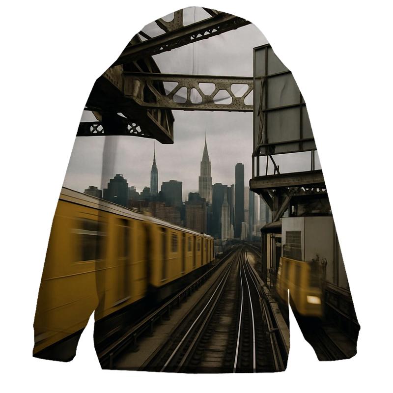 Queensboro Plaza Tracks And Towers graphic hoodies