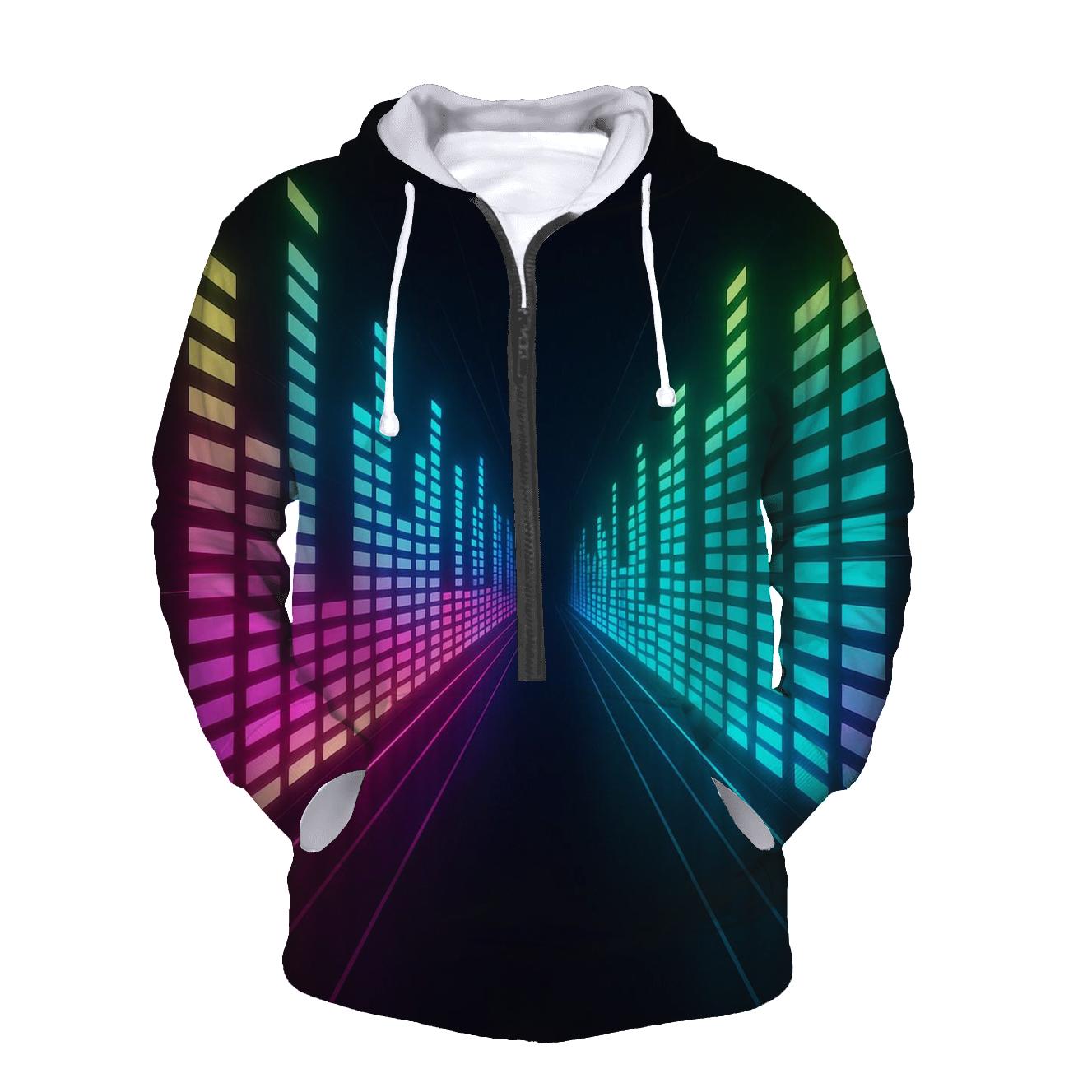 Neon Equalizer Tunnel hoodie trends