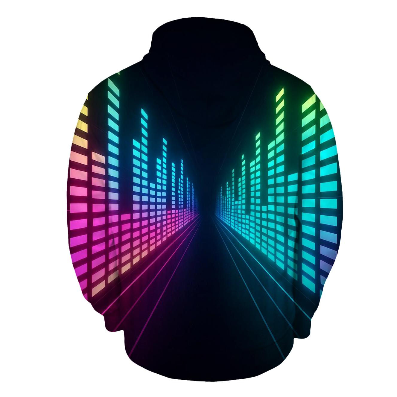 Neon Equalizer Tunnel hoodie trends
