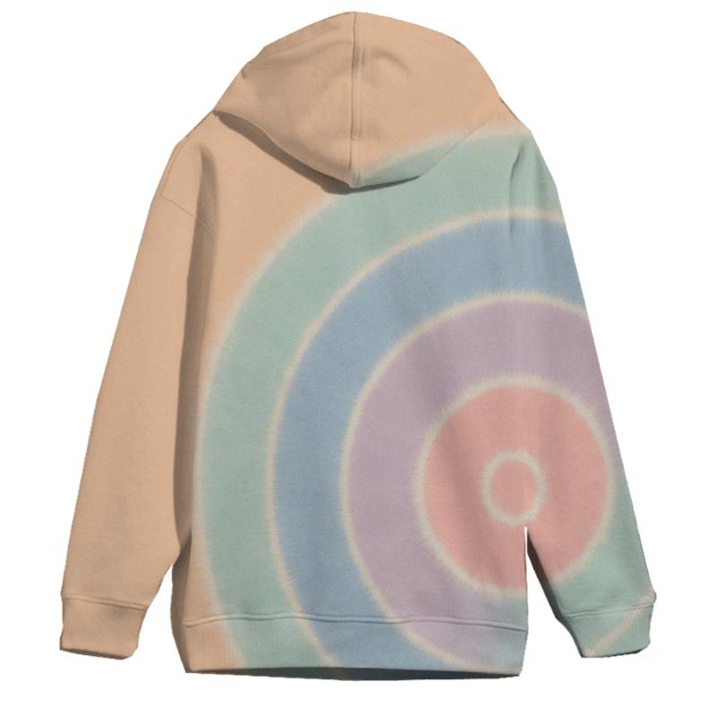 Peach_Sky_Off_Center_Bullseye printed hoodies