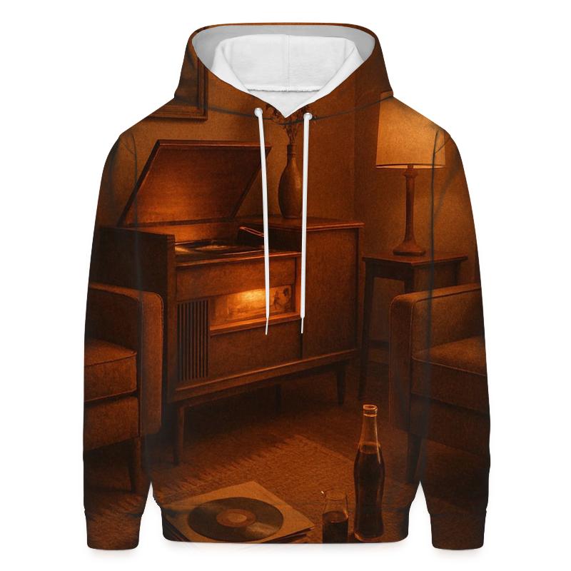 Rustic Vinyl Record Listening Night printed hoodies