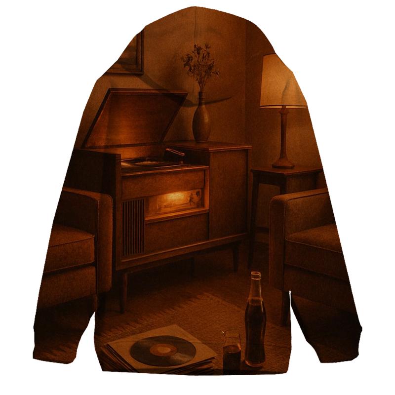 Rustic Vinyl Record Listening Night printed hoodies