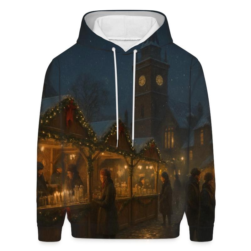 Twinkling Village Christmas Market premium hoodies