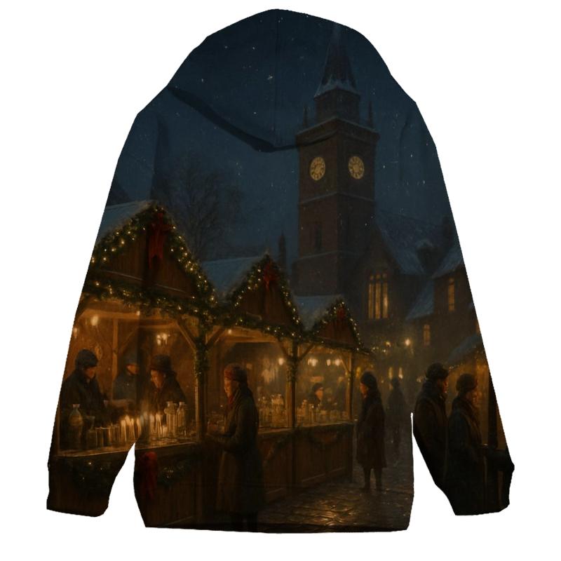 Twinkling Village Christmas Market premium hoodies