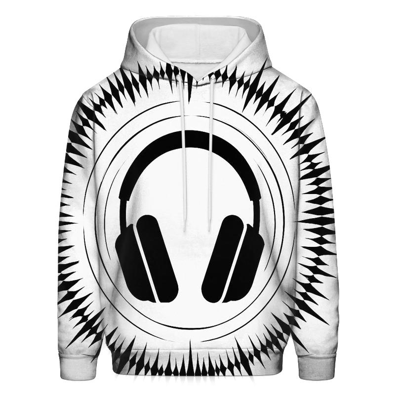 Monochrome Headphone Silhouette Burst designer hoodies