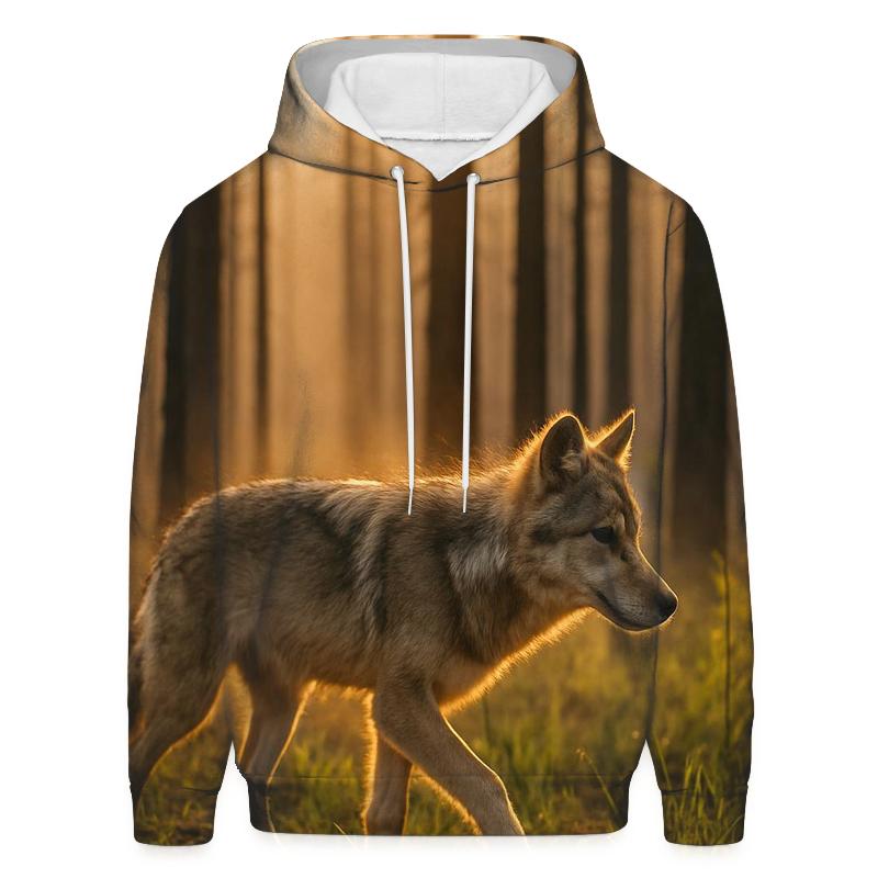 Wolf On Burn Scar Landscape graphic hoodies