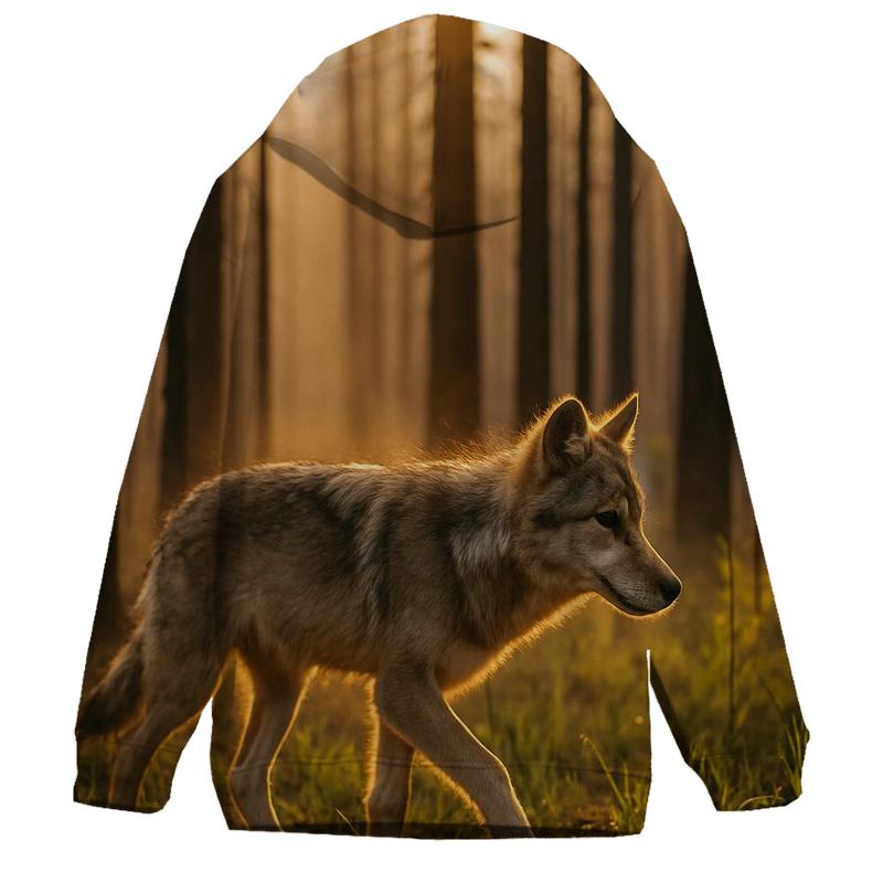 Wolf On Burn Scar Landscape graphic hoodies