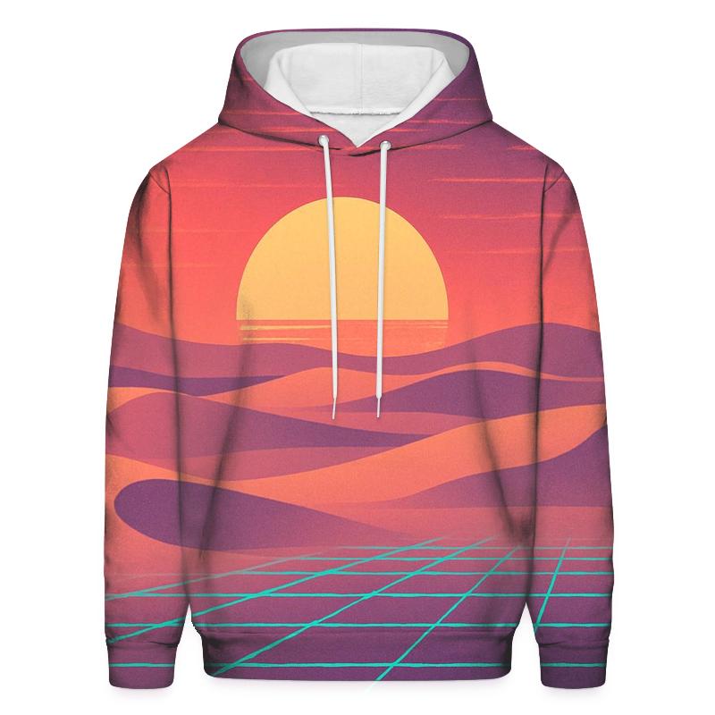 Synth Mirage Dunes printed hoodies
