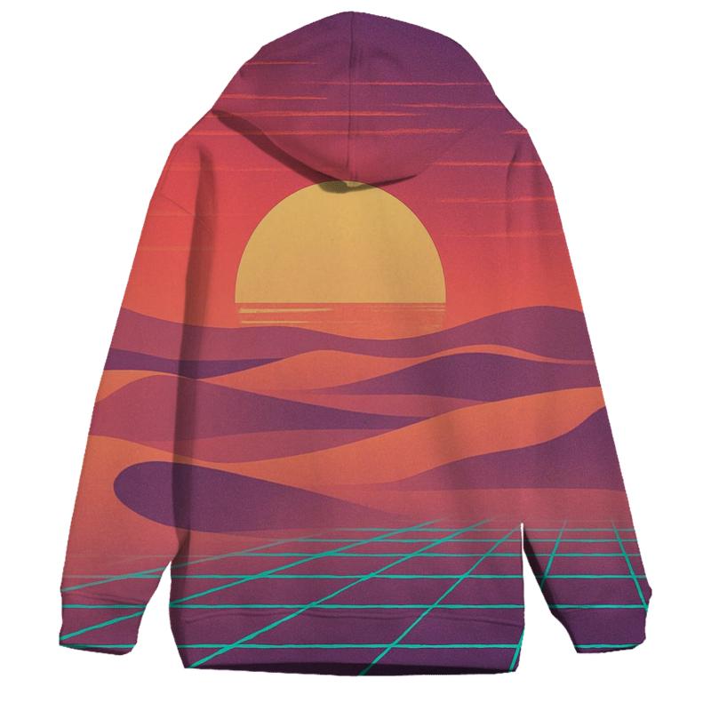 Synth Mirage Dunes printed hoodies