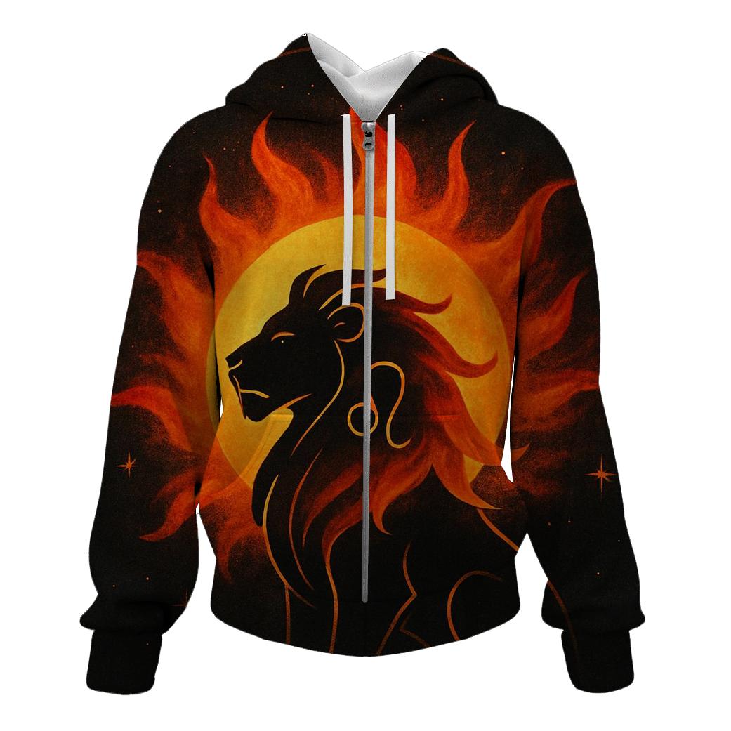 Solar Leo Lion In Auric Flames custom hoodies