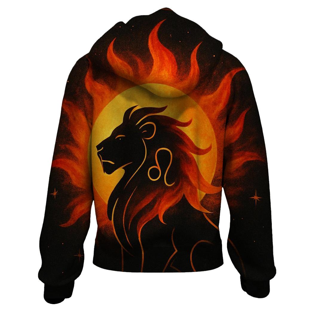 Solar Leo Lion In Auric Flames custom hoodies