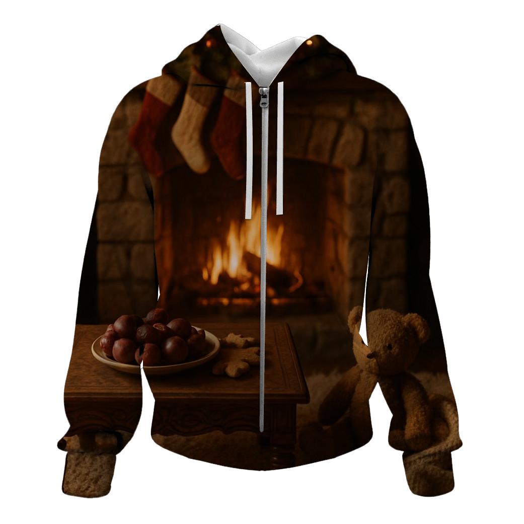 Sugarplum Dreams By The Hearth zip-up hoodies