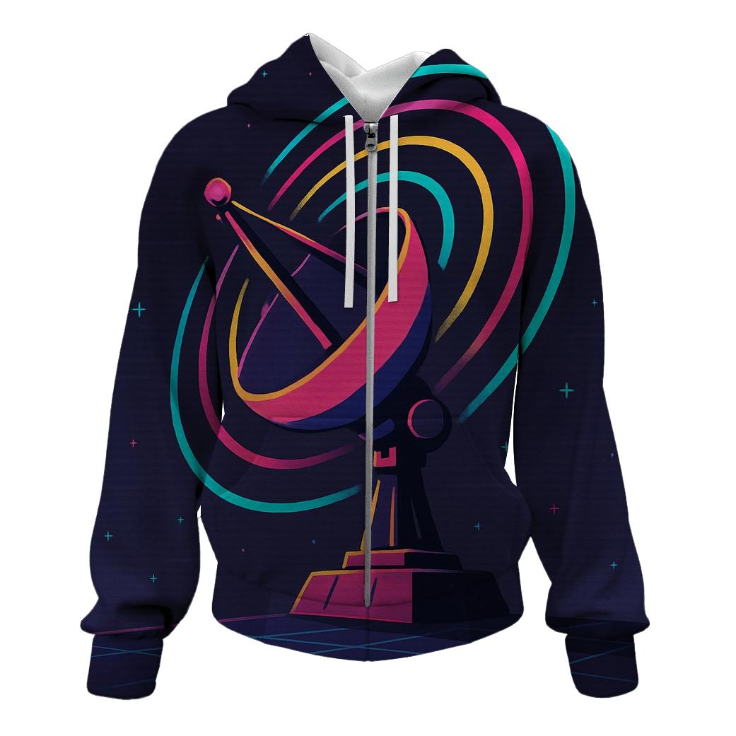 Retro Satellite Signal graphic hoodies