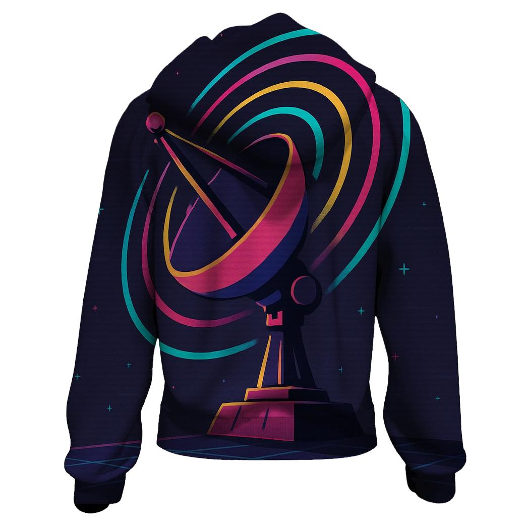 Retro Satellite Signal graphic hoodies