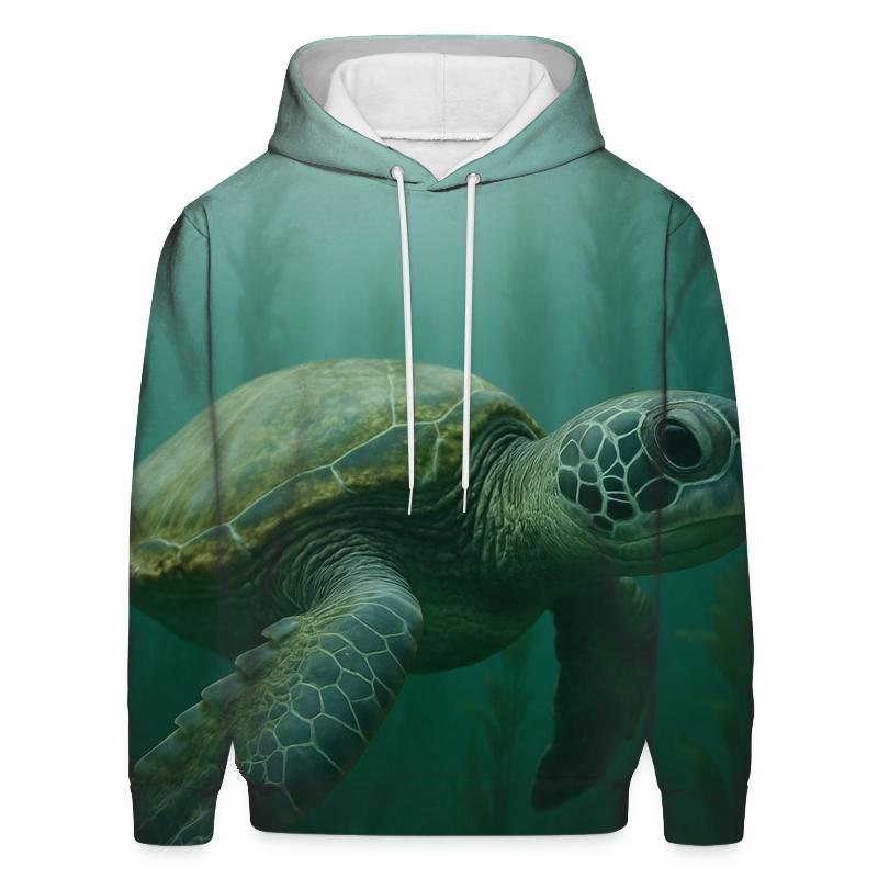 Kelp Forest Patrol Green Sea Turtle lightweight hoodies