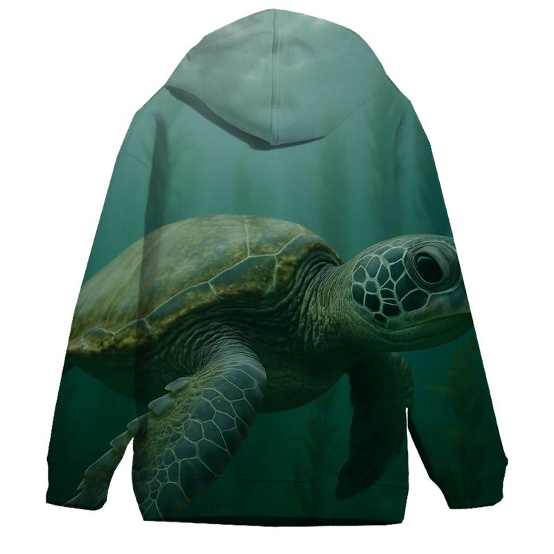 Kelp Forest Patrol Green Sea Turtle lightweight hoodies