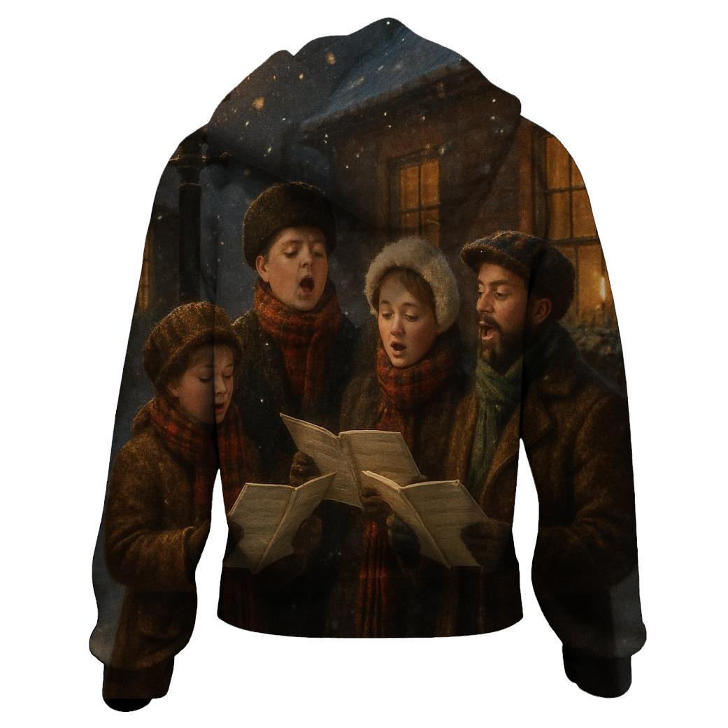 Midnight Carolers In The Snow graphic hoodies