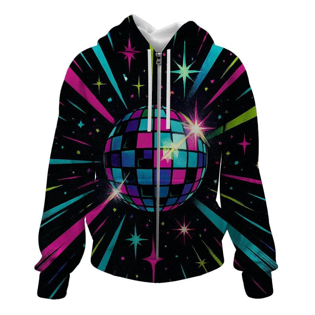 Neon Comet Disco embroidered hoodies