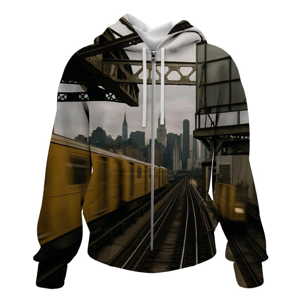Queensboro Plaza Tracks And Towers zip-up hoodies