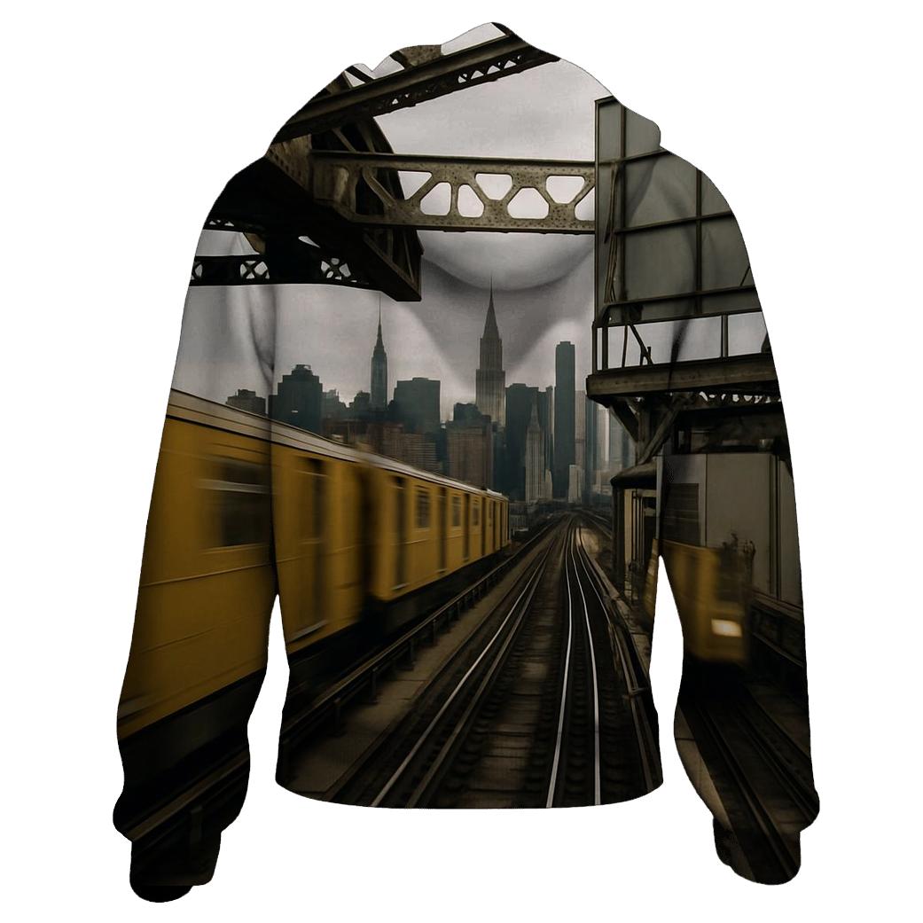 Queensboro Plaza Tracks And Towers zip-up hoodies