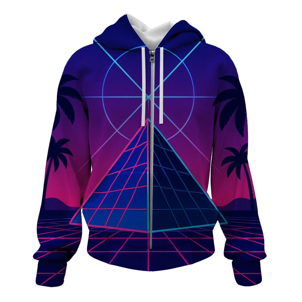 Laser Pyramid Plaza zip-up hoodies
