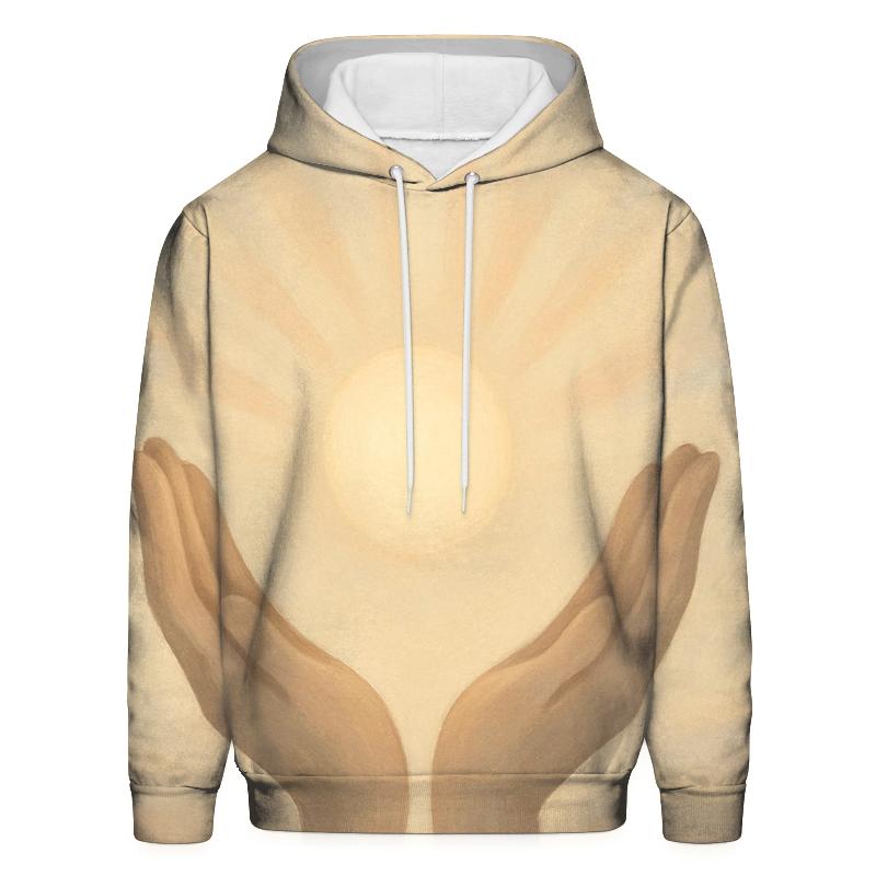 Hands Offering Dawn Light pullover hoodies