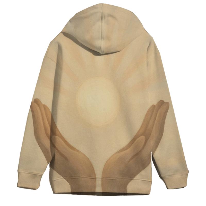 Hands Offering Dawn Light pullover hoodies