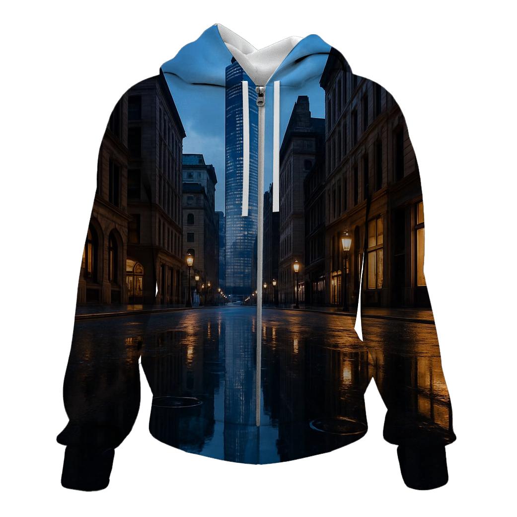 Financial District Reflections After Rain custom hoodies