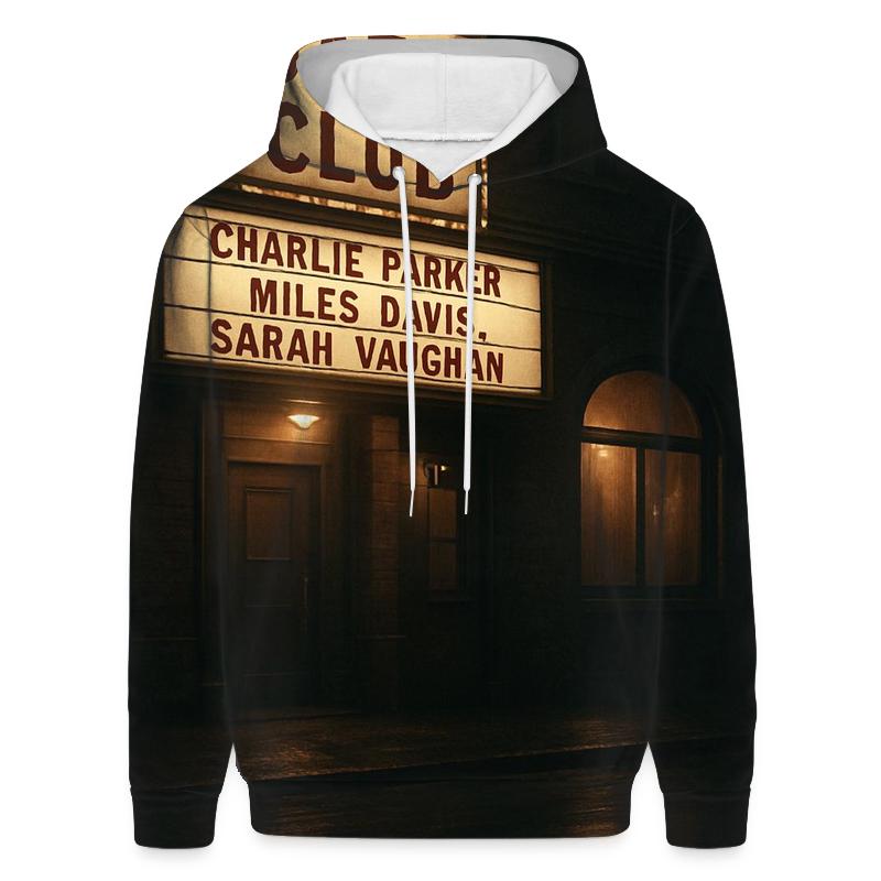 Old Jazz Club Marquee Night Scene custom hoodies