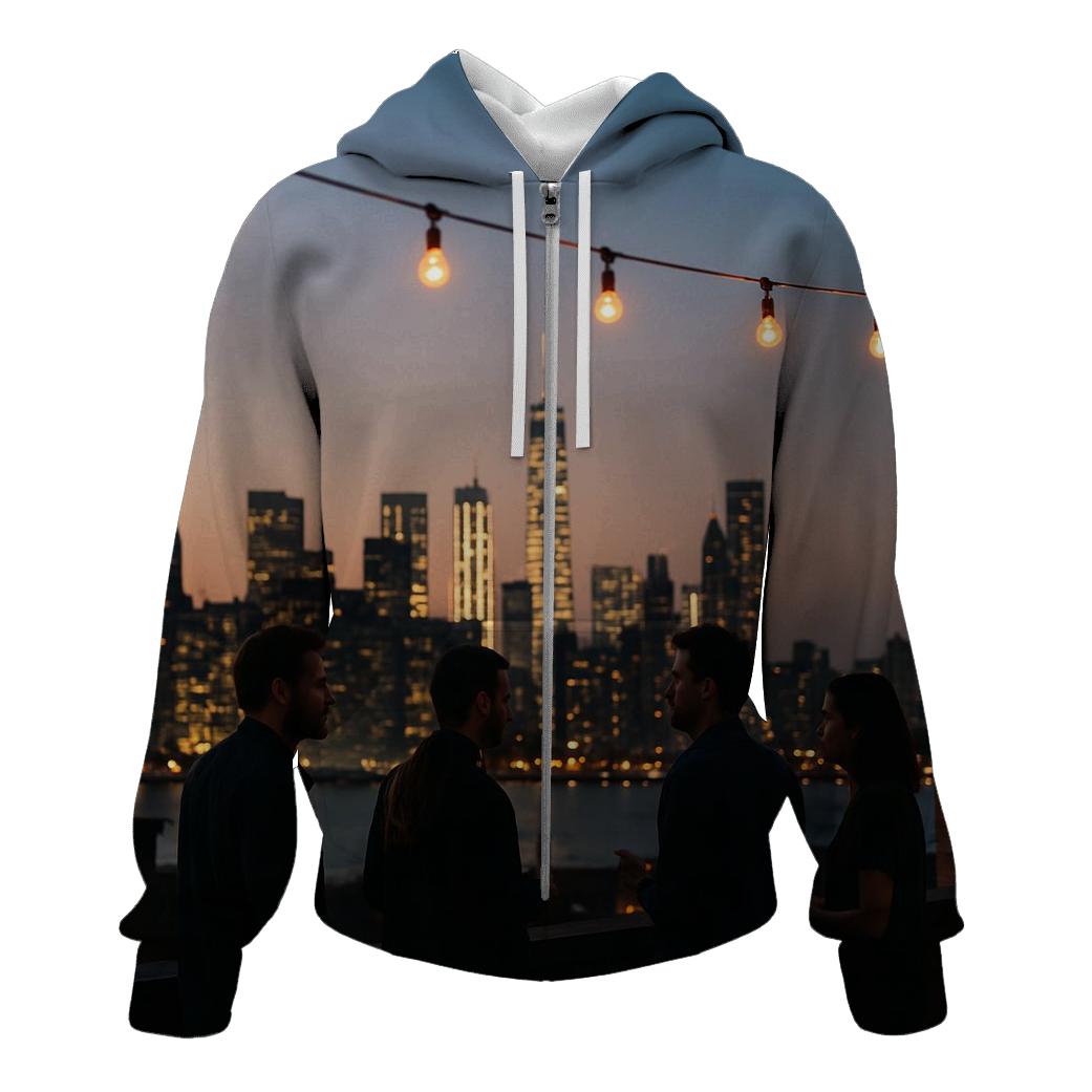 Brooklyn Brownstone Rooftop Skyline Gathering hoodie styles