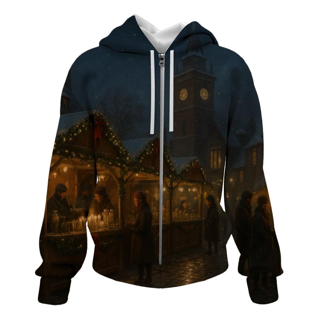 Twinkling Village Christmas Market hoodie designs