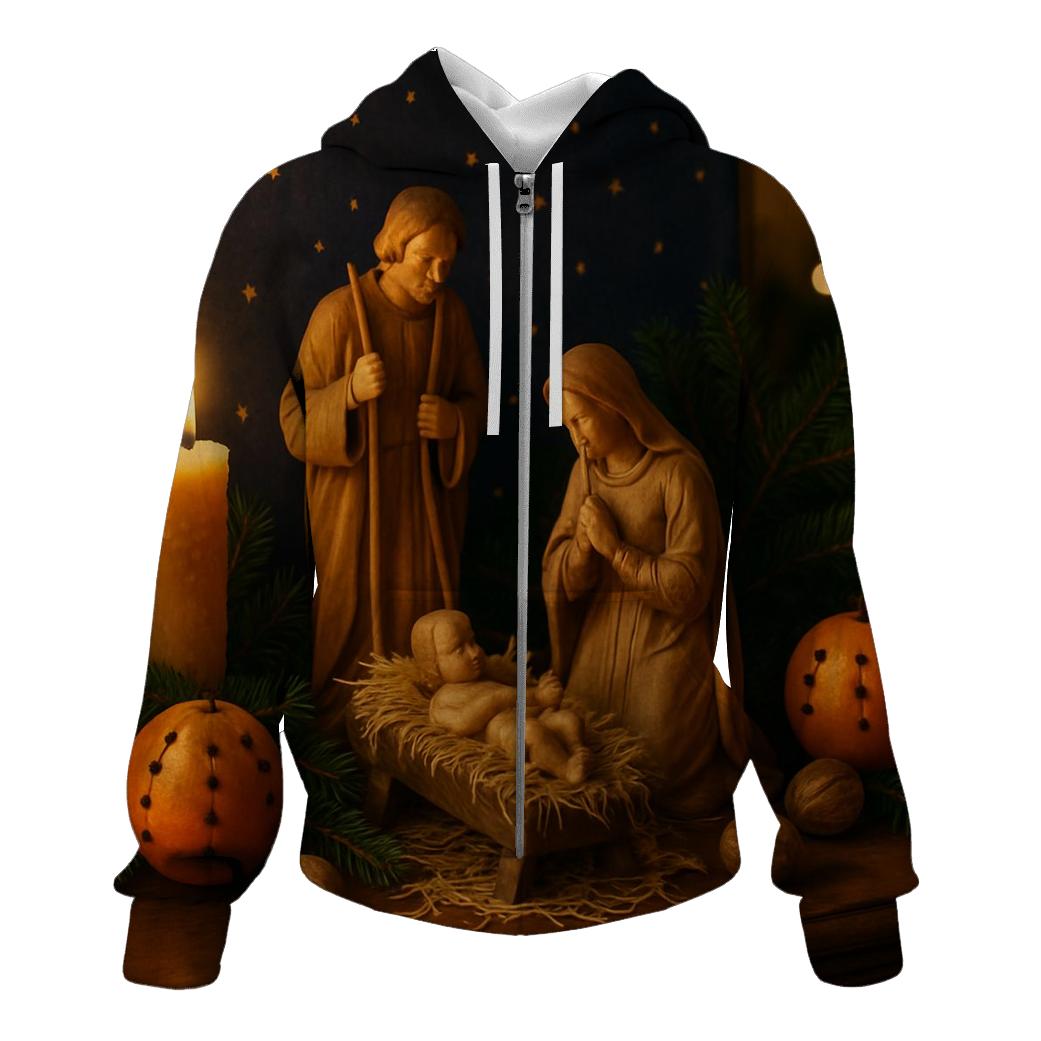 Quiet Night Of The Nativity Scene lightweight hoodies
