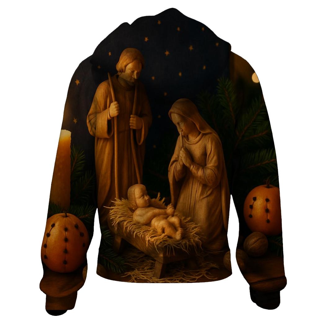 Quiet Night Of The Nativity Scene lightweight hoodies