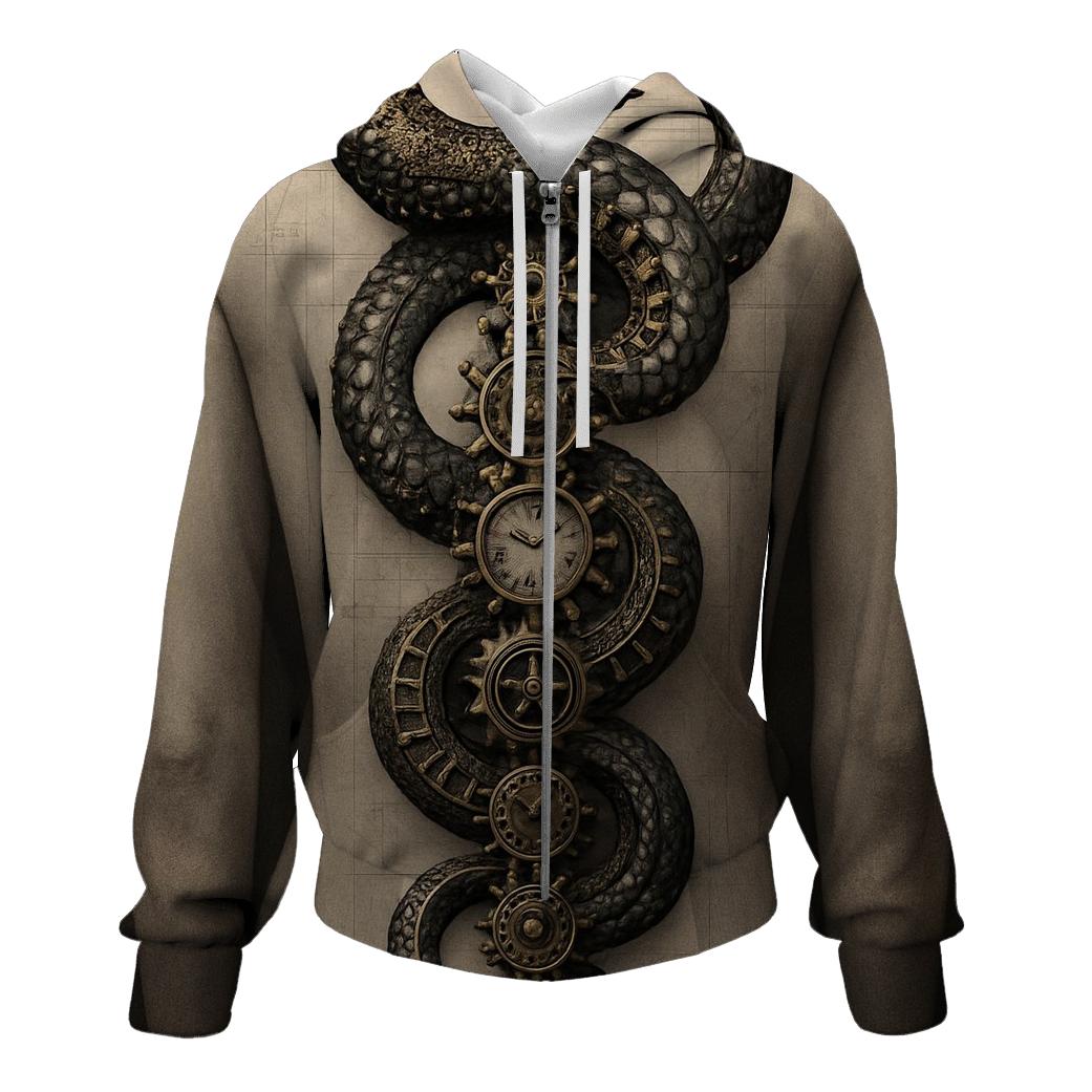 Clockwork Spine Ouroboros graphic hoodies