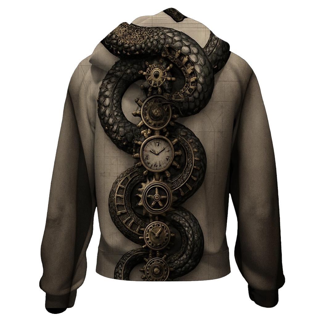 Clockwork Spine Ouroboros graphic hoodies